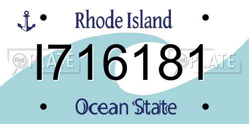 I716181 Rhode Island License Plate