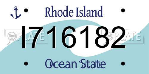 I716182 Rhode Island License Plate