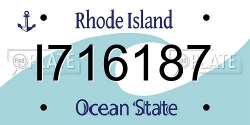 I716187 Rhode Island License Plate