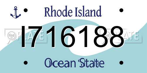 I716188 Rhode Island License Plate
