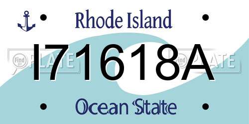 I71618A Rhode Island License Plate