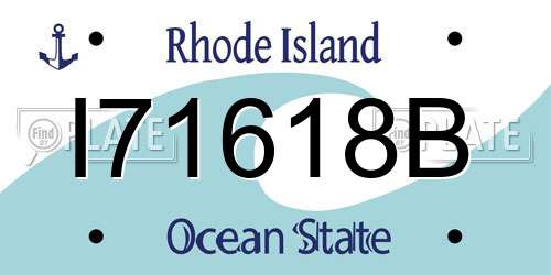 I71618B Rhode Island License Plate