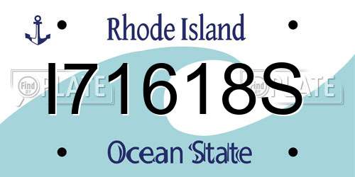 I71618S Rhode Island License Plate