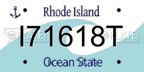 I71618T Rhode Island License Plate
