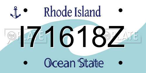 I71618Z Rhode Island License Plate