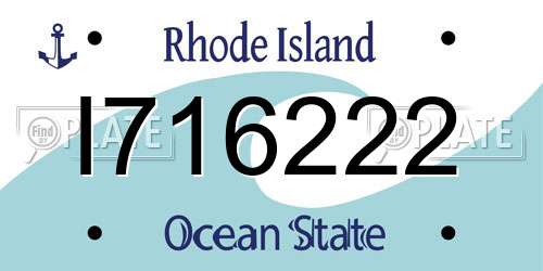 I716222 Rhode Island License Plate