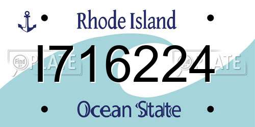 I716224 Rhode Island License Plate