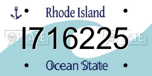 I716225 Rhode Island License Plate