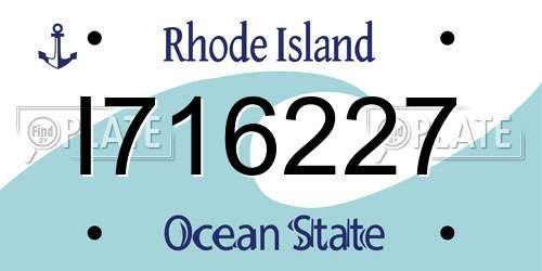 I716227 Rhode Island License Plate