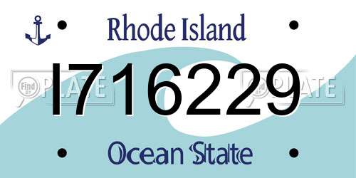 I716229 Rhode Island License Plate