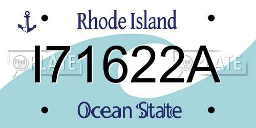 I71622A Rhode Island License Plate