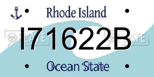 I71622B Rhode Island License Plate