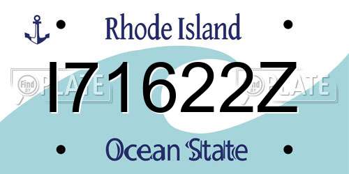 I71622Z Rhode Island License Plate