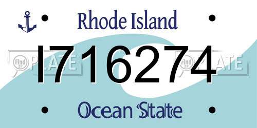 I716274 Rhode Island License Plate