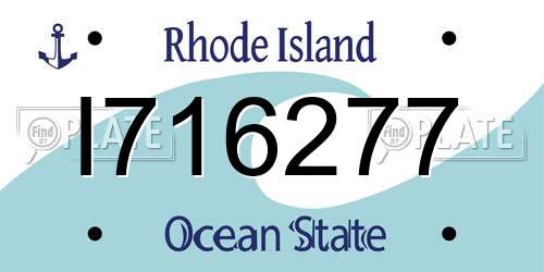 I716277 Rhode Island License Plate