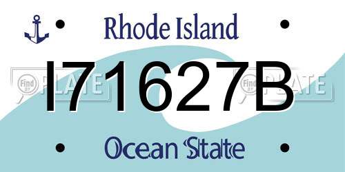 I71627B Rhode Island License Plate