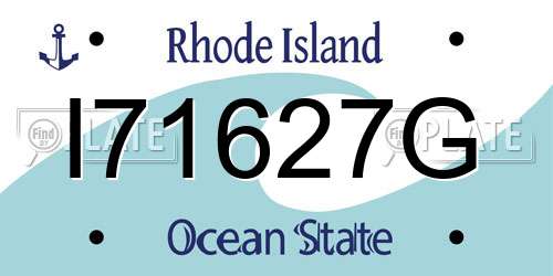 I71627G Rhode Island License Plate