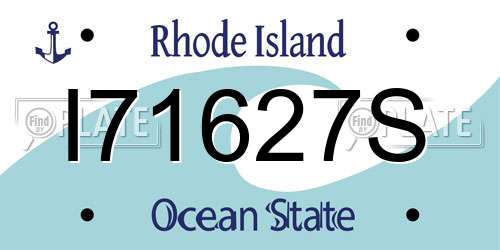 I71627S Rhode Island License Plate
