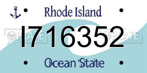I716352 Rhode Island License Plate