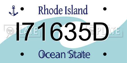 I71635D Rhode Island License Plate