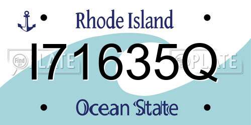 I71635Q Rhode Island License Plate