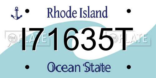 I71635T Rhode Island License Plate