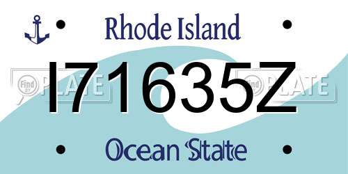 I71635Z Rhode Island License Plate