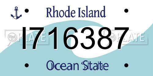 I716387 Rhode Island License Plate