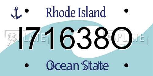 I71638O Rhode Island License Plate