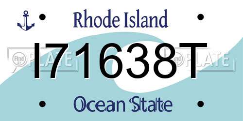 I71638T Rhode Island License Plate