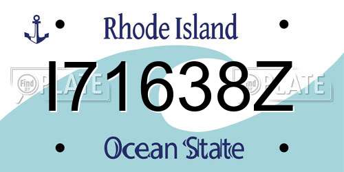 I71638Z Rhode Island License Plate