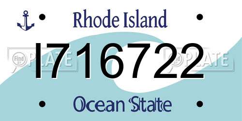 I716722 Rhode Island License Plate