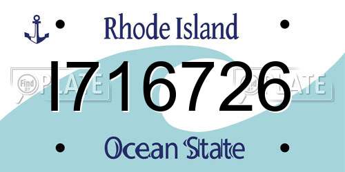 I716726 Rhode Island License Plate