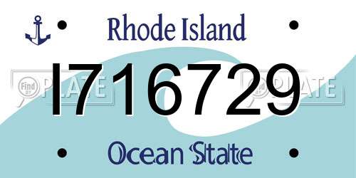I716729 Rhode Island License Plate
