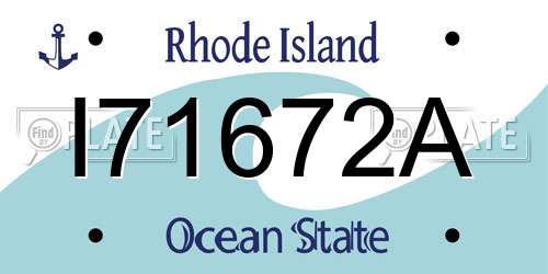 I71672A Rhode Island License Plate