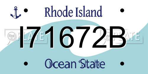 I71672B Rhode Island License Plate