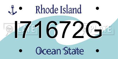 I71672G Rhode Island License Plate