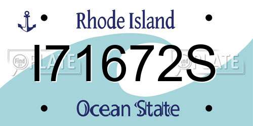 I71672S Rhode Island License Plate