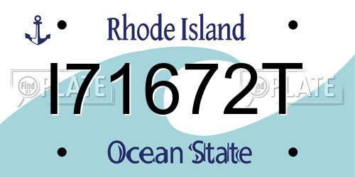 I71672T Rhode Island License Plate