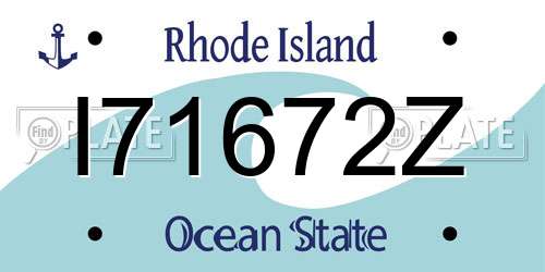 I71672Z Rhode Island License Plate