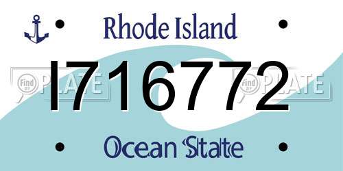 I716772 Rhode Island License Plate