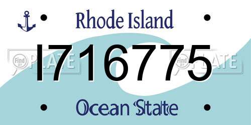 I716775 Rhode Island License Plate