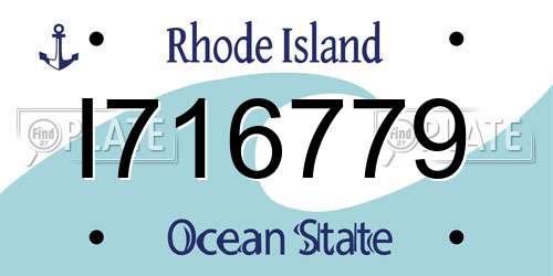 I716779 Rhode Island License Plate