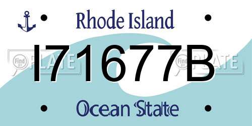 I71677B Rhode Island License Plate