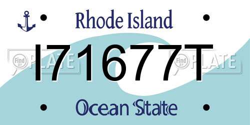 I71677T Rhode Island License Plate