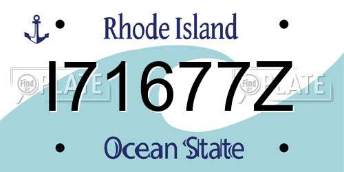 I71677Z Rhode Island License Plate