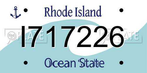 I717226 Rhode Island License Plate