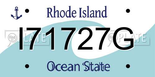 I71727G Rhode Island License Plate