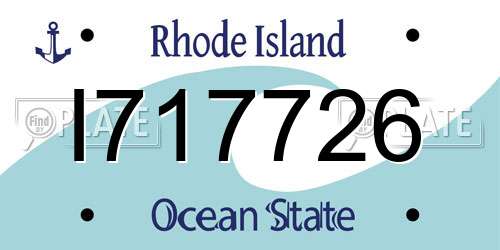 I717726 Rhode Island License Plate