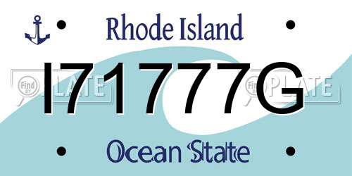 I71777G Rhode Island License Plate